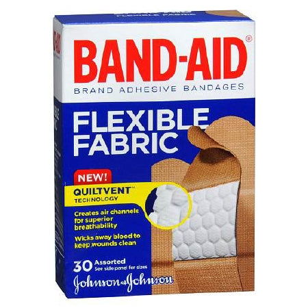 J & J Sales Band-Aid Adhesive Strip 5/8 X 2-1/4 Inch / 3/4 X 3 Inch / 1 X 3 Inch Fabric Rectangle Tan Sterile - 8137004430