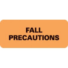 First Healthcare Products Pre-Printed Label Advisory Label FALL PRECAUTIONS Fluorescent Orange 15/16 X 2-1/4 Inch - 50724