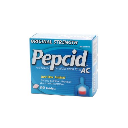 Johnson & Johnson Consumer Pepcid AC Antacid 10 mg Strength Tablet 90 per Bottle - 10716837872679