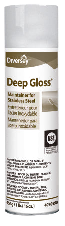 Diversey Deep Gloss - Stainless Steel Cleaner Oil Based Aerosol Spray Liquid 16 oz. Can Scented NonSterile - DVO94970590