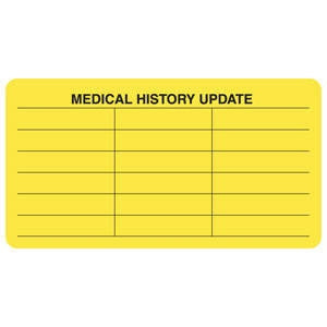 Tabbies Pre-Printed Label Communication Fill In MEDICAL HISTORY UPDATE Fluorescent Chartreuse 1-3/4 X 3-1/4 Inch - AP3600