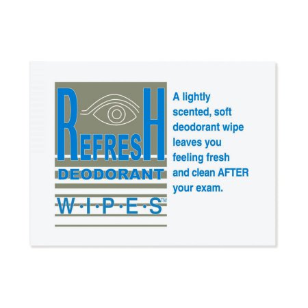 Refresh Deodorant Wipes - Mammography Wipe Individual Packet Water / Alcohol / Potassium Sorbate Scented 50 Count - STJ-9112