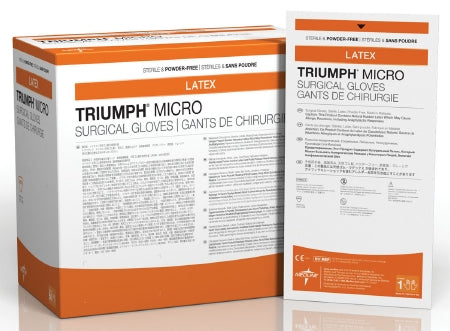 Triumph Micro - Surgical Glove Size 8 Sterile Pair Latex Extended Cuff Length Smooth White Not Chemo Approved - Medline - MSG2380