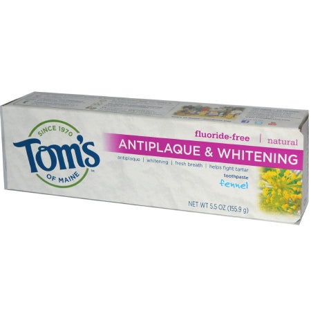 Toms Antiplaque & Whitening - Toothpaste Peppermint Flavor 5.5 oz. Tube - 07732683079
