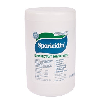 Contec Inc Sporicidin Surface Disinfectant Cleaner Premoistened Wipe 180 Count Canister Fresh Scent - CAN-18012F