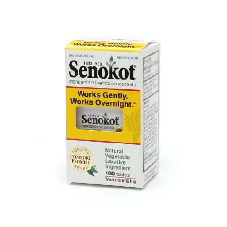 Purdue Pharma Senokot Laxative Tablet 100 per Box 8.6 mg Strength Sennosides - 67618030010