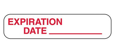 Indeed - Pre-Printed Label Advisory Label White Paper Expiration Date ____ Red Quality Control Label 3/8 X 1-5/8 Inch - 2764