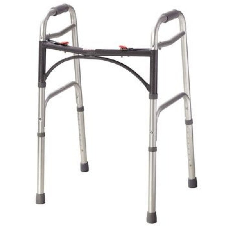 Patterson Medical Supply Dual Release Folding Walker Aluminum Frame 300 lbs. Weight Capacity 28-3/4 to 38-1/2 Inch Height - 81502384