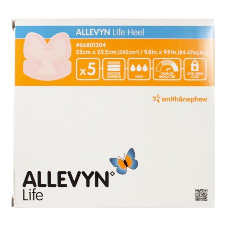 Allevyn Life - Silicone Foam Dressing 9-4/5 X 9-9/10 Inch Heel Silicone Adhesive with Border Sterile - 66801304