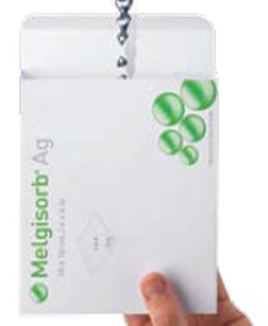 Molnlycke Melgisorb Ag Calcium Alginate Dressing with Silver 2 X 2 Inch Square Sterile - 255050