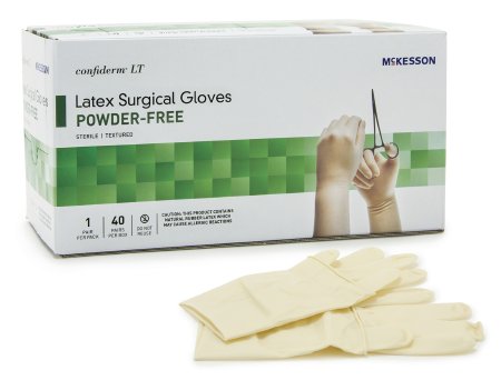McKesson McKesson Confiderm LT Surgical Glove Size 9 Sterile Latex Standard Cuff Length Bisque Ivory Not Chemo Approved - 3161VA