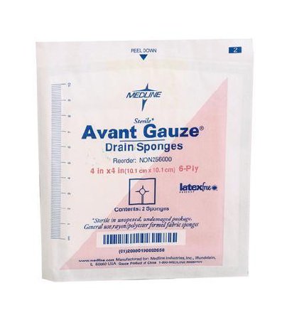 Medline - Drain Sponge Polyester / Rayon 4 X 4 Inch Sterile - PRM256000