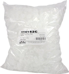 Globe Scientific - Tube Closure Polyethylene Flanged Plug Cap Clear For 16 mm Test Tubes, Centrifuge Tubes and Round Cuvettes NonSterile - 116152N