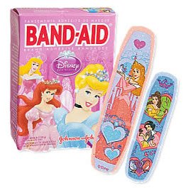 Medibadge Band-Aid Adhesive Strip 3/4 X 3 Inch / 2-1/4 X 5/8 Inch Plastic Rectangle Kid Design (Disney Princesses) Sterile - AB139