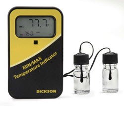 Dickson - Digital Vaccine Thermometer with Alarm Fahrenheit / Celsius -58° to +158°F (-50° to +70°C) 2 Glycol Bottle Probes Desk / Wall / Door Mount Battery Operated - MM125