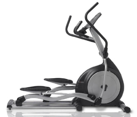 PS100 Series - Commercial Elliptical 2 Front Transport Wheels, Robotically Welded Heavy-Gauge Steel Frame, Dual Window Red LED 30 to 450 W 31-1/2 X 70 X 79 Inch, 21 Inch Stride - PS100E