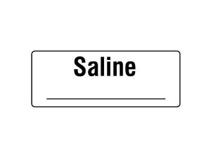 Shamrock Scientific Shamrock Pre-Printed / Write On Label Anesthesia Label SALINE _____ White 1/2 X 500 Inch - SA-3217-PRE