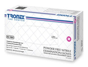 Tronex Healthcare Industries 9010 Series Exam Glove Medium NonSterile Nitrile Standard Cuff Length Fully Textured Blue Chemo Tested - 9010-20