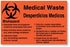 UAL - Pre-Printed Label Warning Label Orange Paper Medical Waste Black Enligsh / Spanish 5-1/4 X 8 Inch - United Ad Label - ULPC465