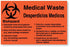 UAL - Pre-Printed Label Warning Label Orange Paper Medical Waste Black Enligsh / Spanish 5-1/4 X 8 Inch - ULPC465