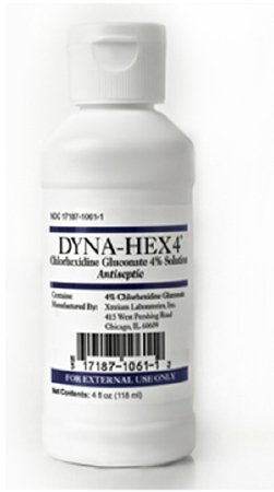 Xttrium Laboratories Dyna-Hex Surgical Scrub 8 oz. Bottle 4% CHG (Chlorhexidine Gluconate) - 1061DYN08