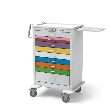 Waterloo Industries - Pediatric Cart Steel 24.5 X 29 X 43.5 Inch Multicolor 16.5 X 22 Inch, Drawer Height: Eight 3 Inch Drawer, One 6 Inch Drawer - UXGLU-9PEDS