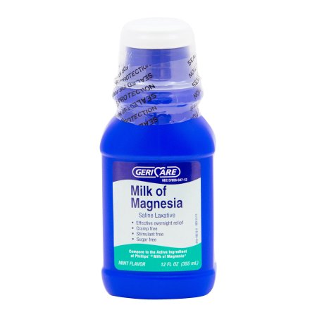 Milk of Magnesia - Laxative Mint Flavor Liquid 12 oz. Magnesium Hydroxide - McKesson - Q-647-12