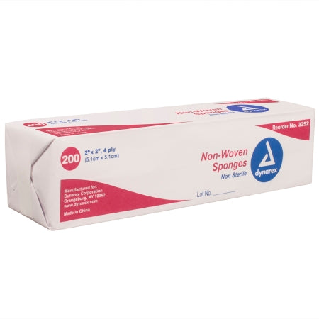 Dynarex NonWoven Sponge NonWoven 4-Ply 3 X 3 Inch Square NonSterile - 3253