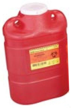 Becton Dickinson BD Sharps Container 1-Piece 18 H X 10-1/2 W X 7-1/2 D Inch 5 Gallon Red Vertical Entry Funnel - 305100