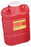 Becton Dickinson BD Sharps Container 1-Piece 18 H X 10-1/2 W X 7-1/2 D Inch 5 Gallon Red Vertical Entry Funnel - 305100