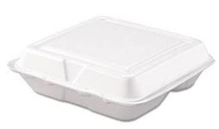 Dart - Carryout Container White Single Use Foam 7-1/4 Inch Diameter - DCC80HT3R