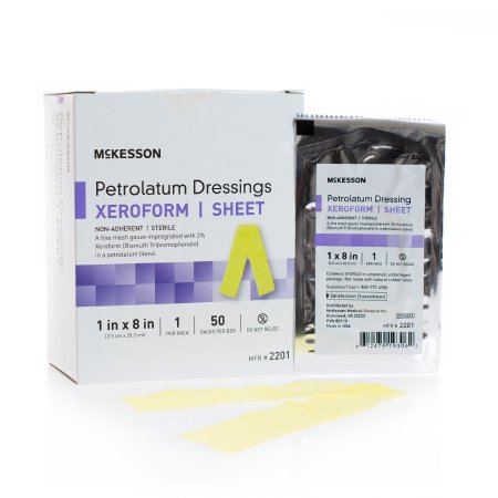 McKesson McKesson Xeroform Petrolatum Dressing 1 X 8 Inch Gauze Bismuth Tribromophenate Sterile - 2201