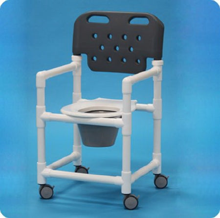 IPU Economy Commode / Shower Chair PVC Frame With Backrest - ESC 817 P G