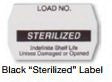 SPS Medical Supply Pre-Printed Label Advisory Label LOAD NO./STERILIZED/Indefinite Shelf Life/Unless Damaged or Opened Black - URL-012-K