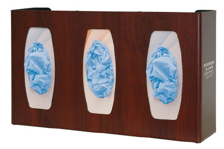 Bowman Manufacturing Signature Series with Dividers Glove Box Holder Horizontal or Vertical Mount 3-Box Cherry 4 X 10-1/8 X 17 Inch Plastic - GL030-0233-SIGN