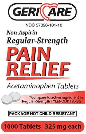 Geri-Care Geri-Care Pain Relief 325 mg Strength Acetaminophen Tablet 1,000 per Bottle - 57896010110