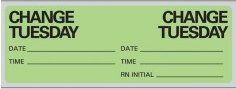 Precision Dynamics Pre-Printed Label Instructional Label Change IV Fluorescent Green 2-15/16 X 1 Inch - N-7340