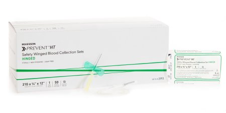 McKesson McKesson Prevent Blood Collection Set 21 Gauge 3/4 Inch Needle Length Safety Needle 12 Inch Tubing Sterile - 2193