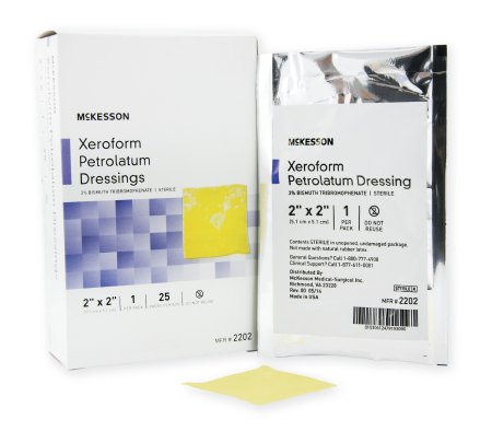 McKesson McKesson Xeroform Petrolatum Dressing 2 X 2 Inch Gauze Bismuth Tribromophenate Sterile - 2202