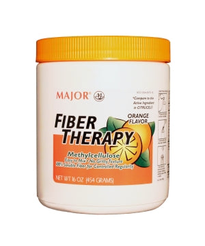 Major Pharmaceuticals Fiber Therapy Fiber Supplement Orange Flavor Powder 16 oz. Methyl Cellulose - 904567516