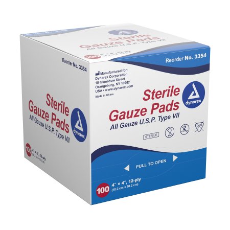 Dynarex Dynarex Gauze Sponge Gauze 12-Ply 4 X 4 Inch Square Sterile - 3343