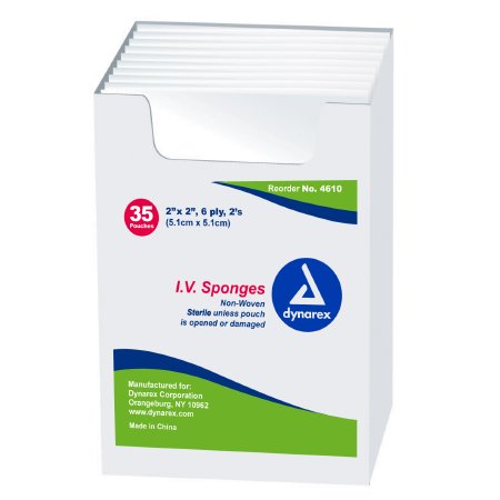 Dynarex I.V. / Drain Split Dressing 2 X 2 Inch Sterile - 4610