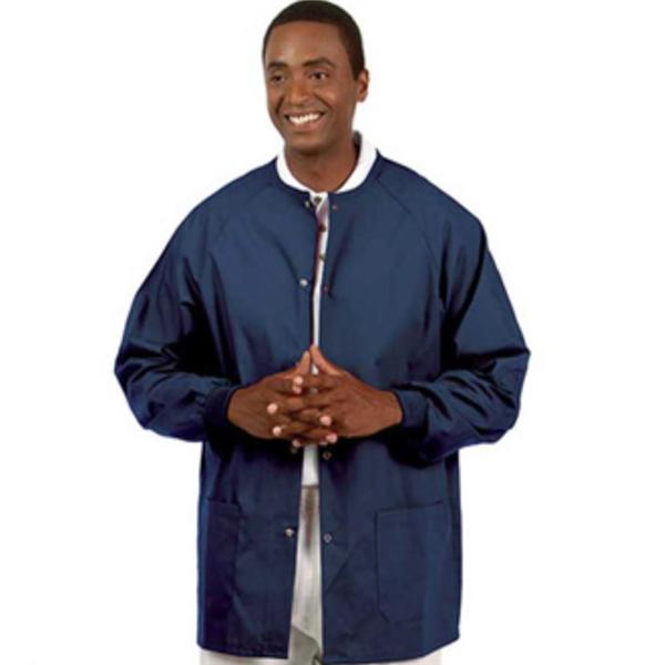 Fashion Seal Jacket Warm-Up 65% Polyester / 35% Cotton Unisex Navy Large 2 Pockets Ea - 7696-L
