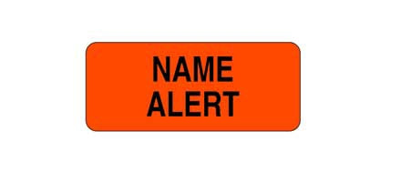 Mabis Healthcare Pre-Printed Label Advisory Label Name Alert Fluorescent Red 15/16 Inch X 2 1/4 Inch - L-2344