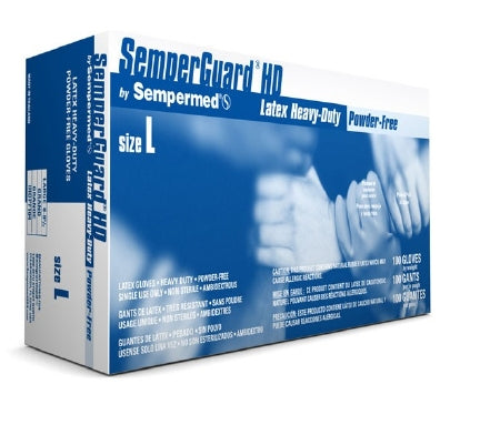 SemperGuard HD - Exam Glove Large NonSterile Latex Standard Cuff Length Fully Textured Ivory - IHDPF104