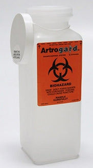 Capsa Solutions Artrogard Sharps Container 1.7 Quart Translucent Base / White Lid Vertical Entry Screw Top - 9638