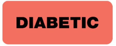 Med-Alert - Pre-Printed Label Auxiliary Label Fluorescent Red Paper DIABETIC Black Safety and Instructional 2-1/2 X 15/16 Inch - 50730