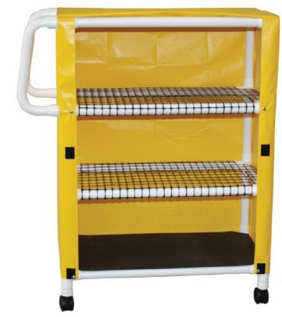 Mjm International - Linen Cart with Cover 3 Shelves 100 lbs. per Shelf Weight Capacity PVC 3 Inch Twin Casters - 332T-3C-FGM