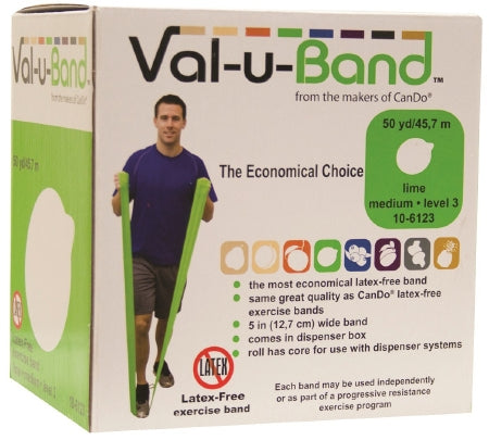 Val-u-Band - Exercise Resistance Band Lime 5 Inch X 50 Yard Level 3 Resistance - 10-6123