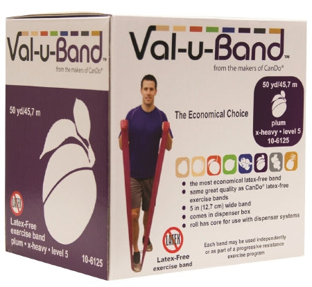 Fabrication Enterprises Val-u-Band Exercise Resistance Band Plum 50 Yard X-Heavy Resistance - 1543425